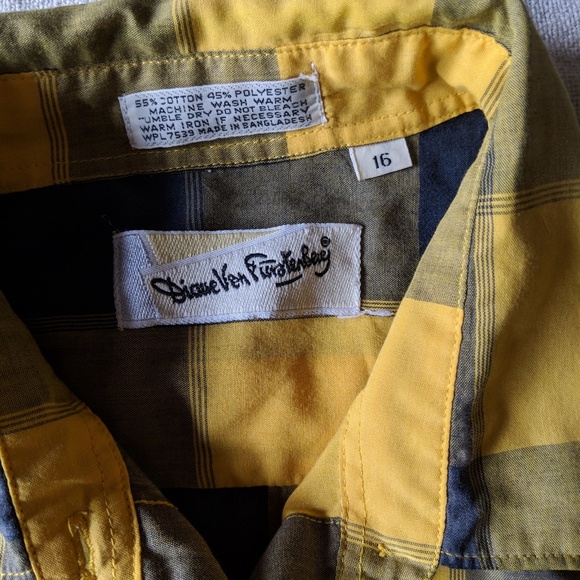 Yellow Diane Von Furstenberg plaid shirt check shirt - Picture 7 of 10